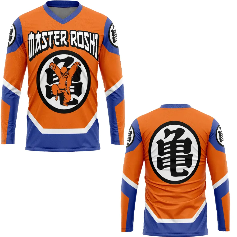 Dragon Ball Master Roshi 3D Printed Jersey Men Breathable Quick Drying Kids Adult Long Sleeves T-shirt Family Matching Clothing