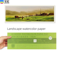 20 Sheets Baohong 300g Watercolor Sketchbook 100% Cotton Natural White Large 14.9x5.1 inch Landscape Water Color Paper Block