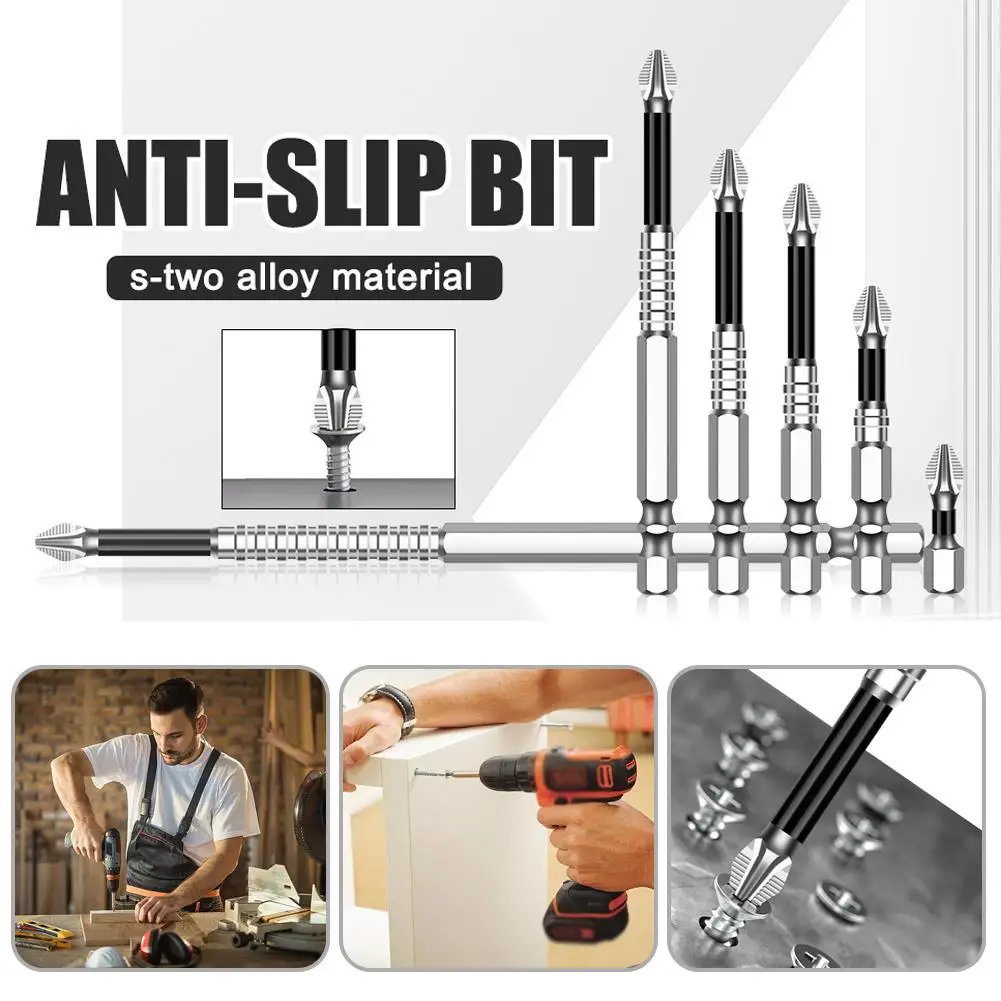 K5 High Magnetic Screwdriver Drill Bit Set Universal Anti-Slip Teeth Phillips Magnetic Electric Screwdriver Set Lengths 25-150mm