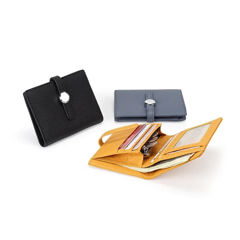 New Genuine Leather Womens Wallets and Purses Luxury Brand Design Hasp Square Wallet Fashion Card Holder Women Small Coin Purses