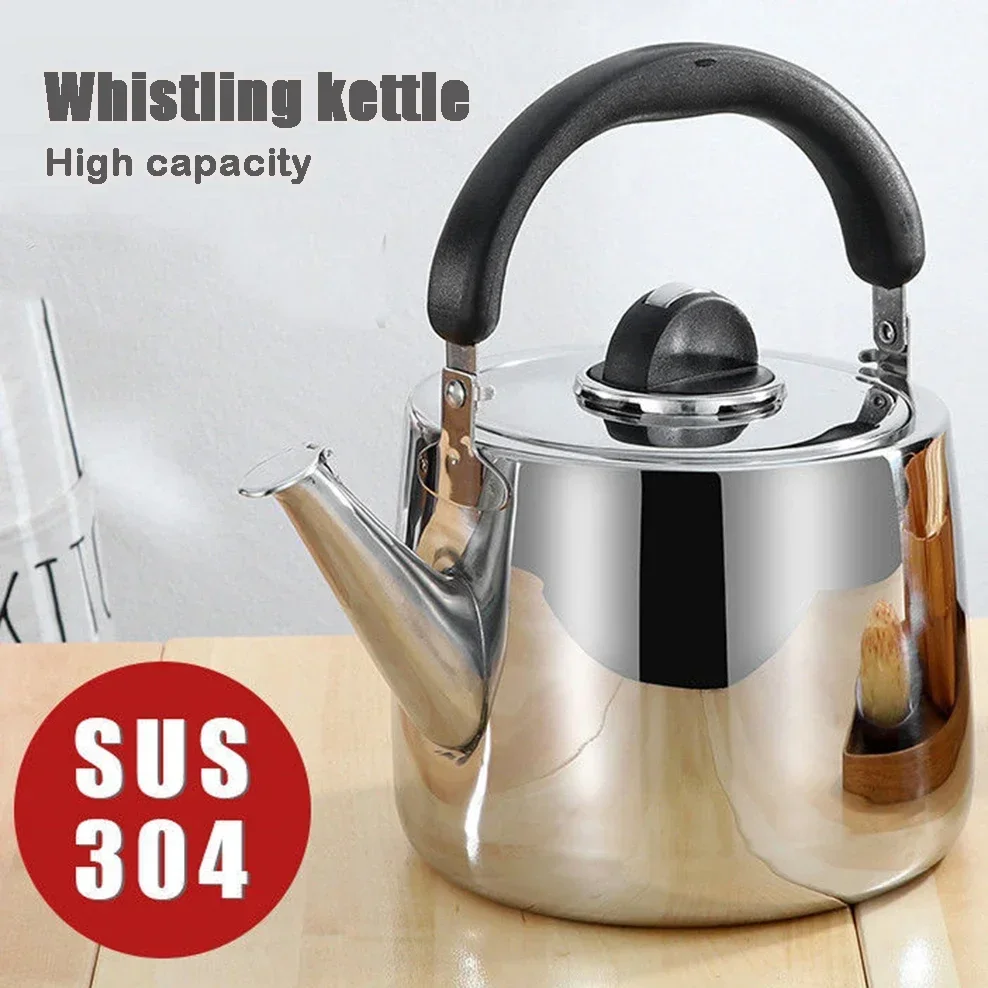 5L 304 Stainless Steel Boiling Water Pot Rapid Heating For Home Tea Kettle Large Capacity Teapot Thickened Whistle Kettle