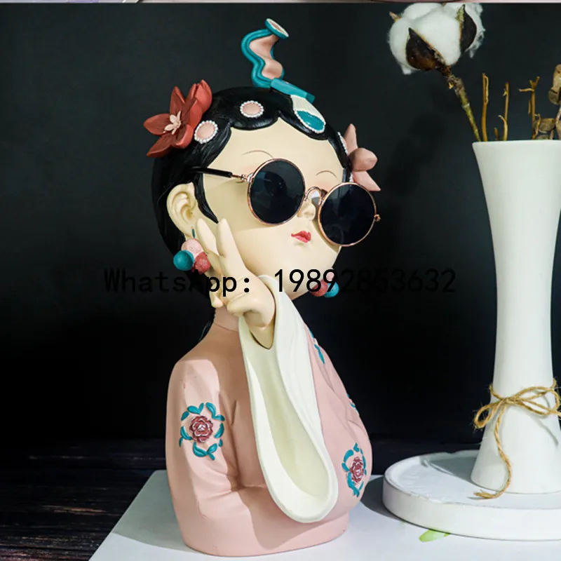 ZK Peking Opera Girl Antique Resin Ornament Home Doll Resin Crafts