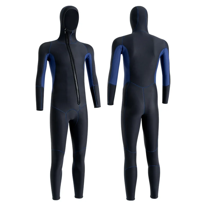 Spot Hooded Wetsuit Men's 3MM Warm Winter Swimsuit Cold Wet Surf Suit Snorkeling One-piece Wetsuit Women