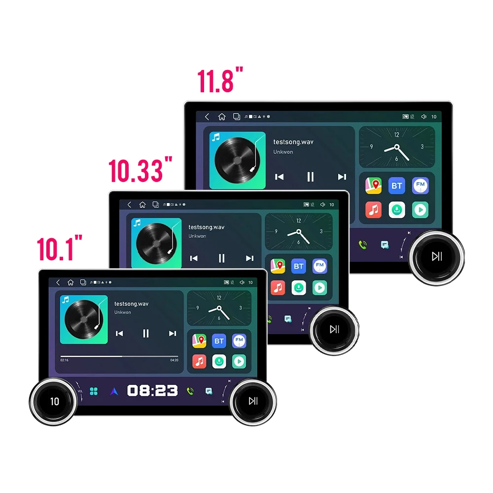 

2025 hot sale 10.1" 10.33" 11.8" Diamond 2k QLED Car Stereo Screen Audio Volume Display Knob Car GPS Touch Screen Android Auto C