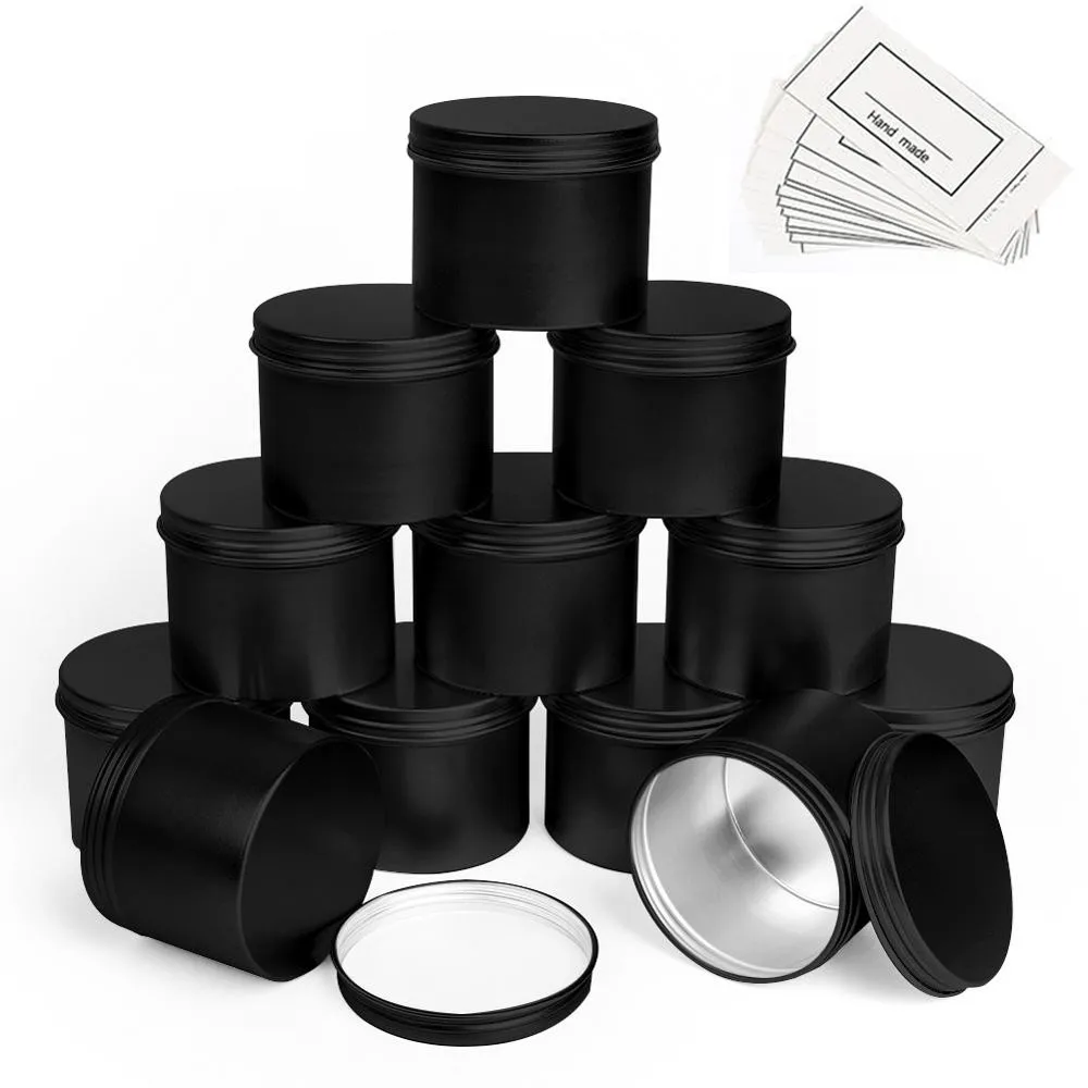 

12/24/48Pcs Empty Silver Gold Black Aluminum Tins Cans with Screw Lid Round Candle Spice Candy Containers Storage Box