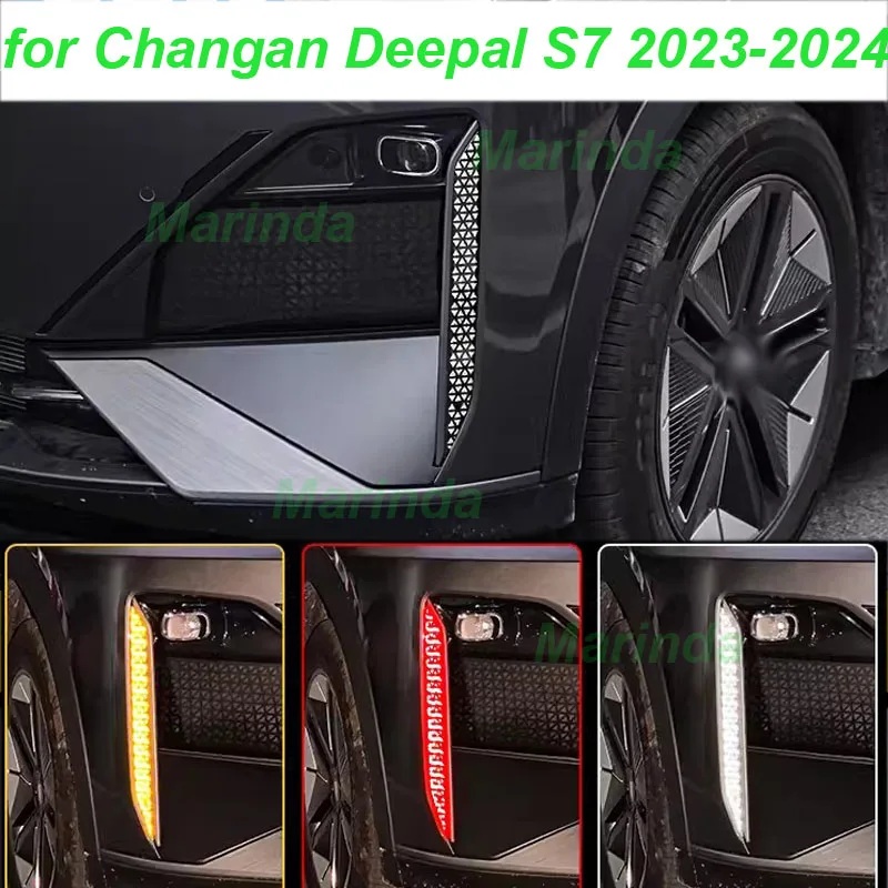 Car Daytime Running Light Reflective Warning Stickers for Changan Deepal S7 2023-2024 Reflective Strip Exterior Accessories