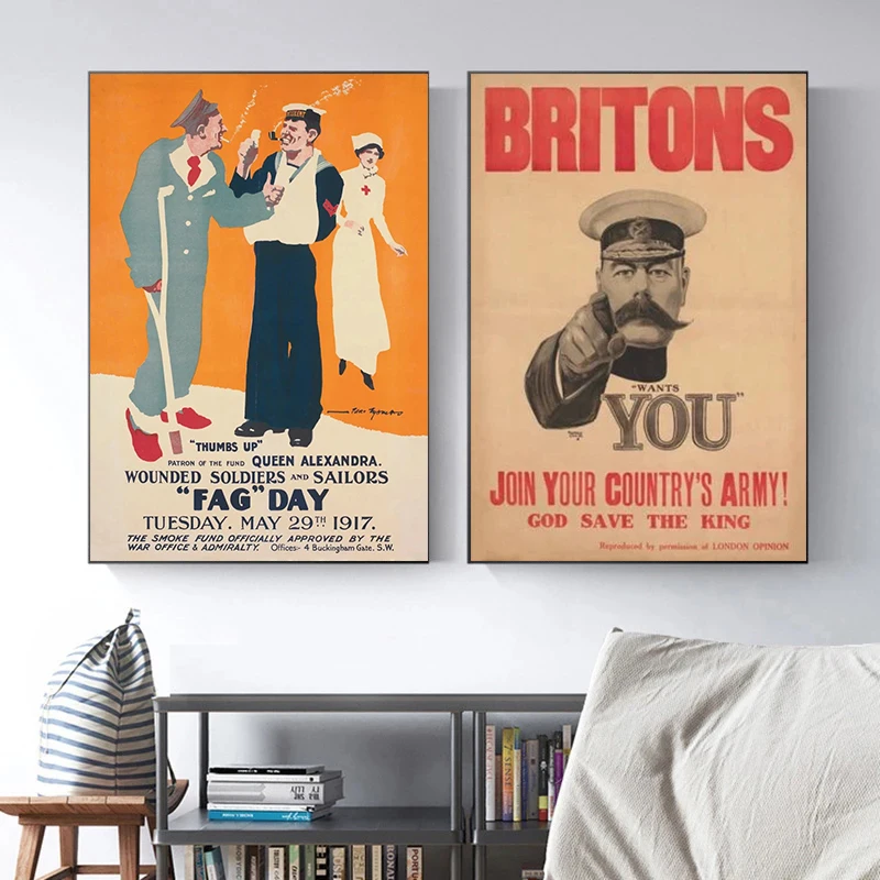 Modern World War I Fag Day Poster Poster and Print Canvas Painting Wall Art Pictures for Living Room Cuadros Home Decoration