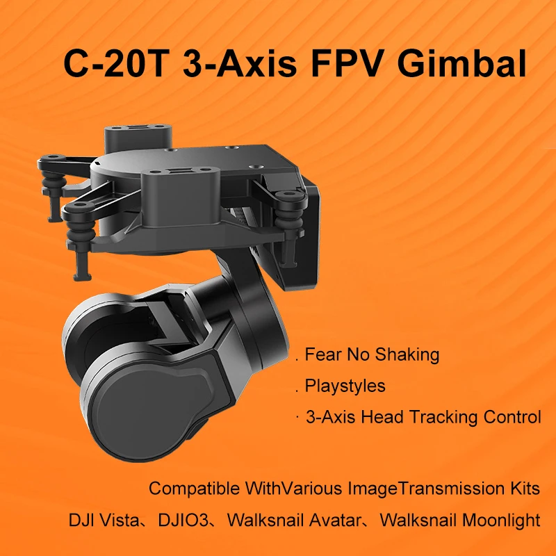 3-Axis Gimbal for FPV Racing Drone with Increased Stability PTZ Support Compatible with DJI O3 CADDX Walksnail Mavlink Sbus