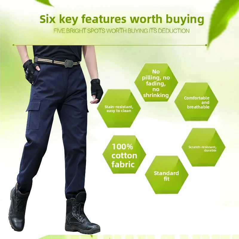 Pantaloni da Lavoro per Uomo, Antifiamma, Resistenti all'Usura, per Cantieri Edili e Saldatori, Abbigliamento da Lavoro