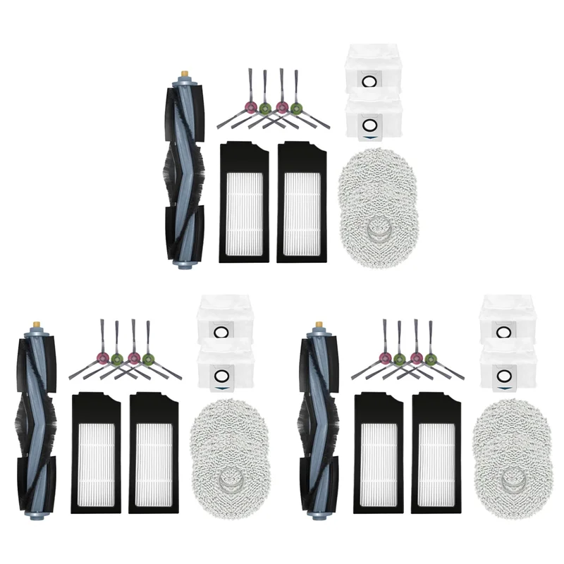

B84B-3 Set For Bork V830 Robot Vacuum Accessories Dust Bag Main Side Brush Hepa Filter Mop Rag Replacement Parts