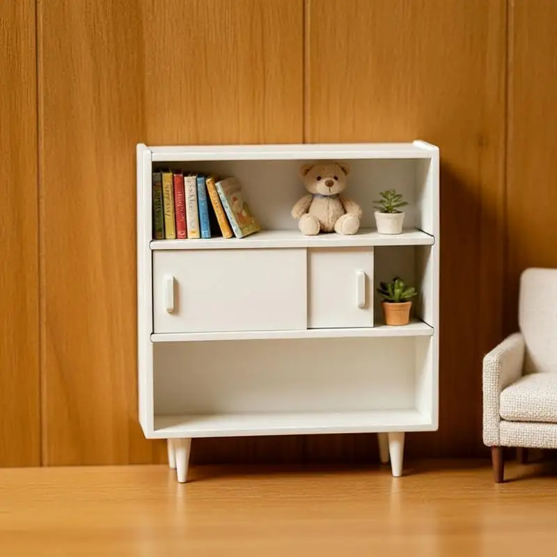 1Pcs 1 12 Dollhouse Miniature Wall Cabinet Storage Model For Children Simulation Home Toy Room Decor