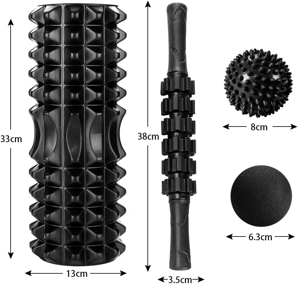 5 in 1 set, Trigger point foam roller massage stick massage ball for deep muscle massage Pilates yoga,full body fitness exercise