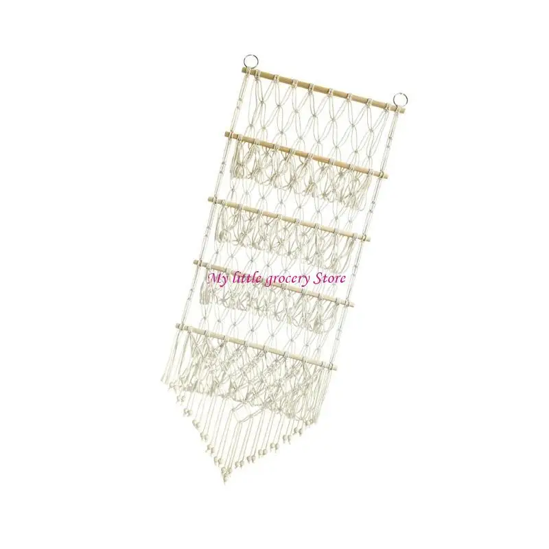 

Elegant Meshes Pouches Hanging Organiser for Plush Toy with Four Storage Levels D5BD