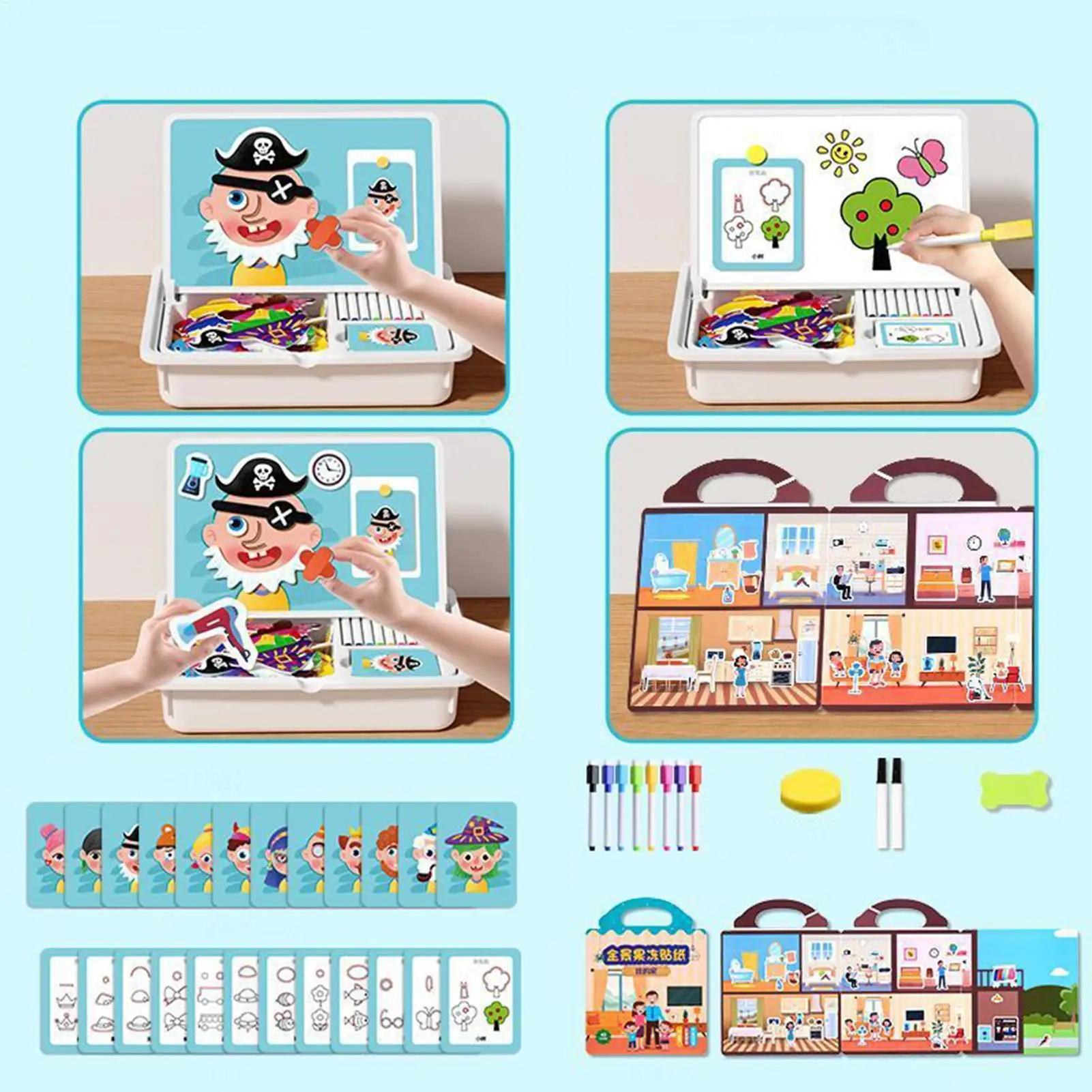 Magnetic Puzzles Face Dress Up Travel Game Magnetic Funny Face Puzzle Toy Drawing Board Educational STEM Fine Motor Learning