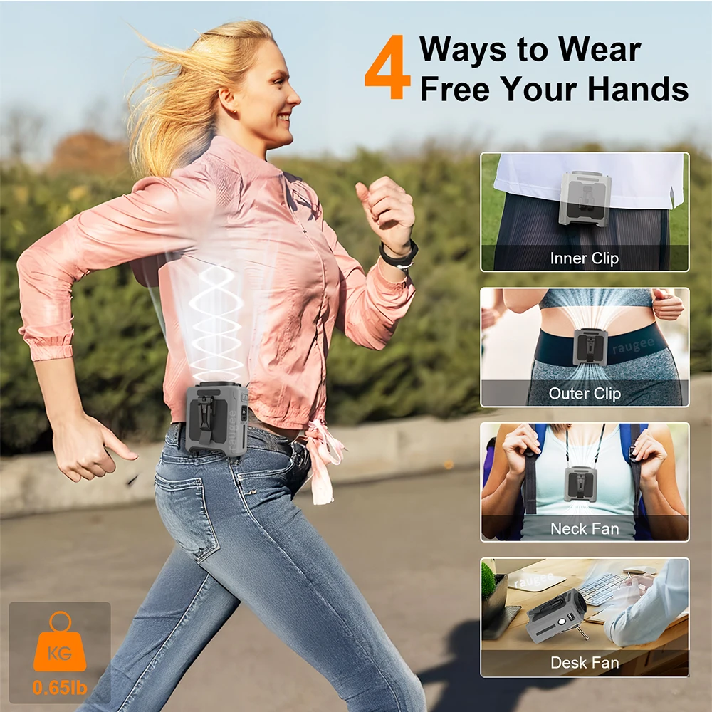 Портативный поясной вентилятор 10000 мАч, подвесной вентилятор на шею, уличный вентилятор для кемпинга с блоком питания, светодиодный светильник, перезаряжаемый поясной вентилятор с зажимом, настольный вентилятор