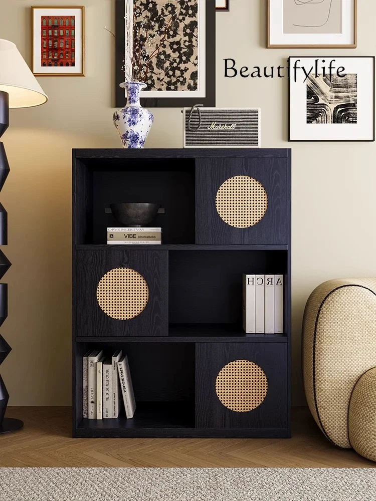 X Medieval Style Bookcase Solid Wood Ash Wood Retro Display Cabinet Modular Combination Cabinet Magazine Cabinet Against The Wal