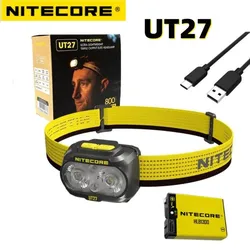 NITECORE NEW UT27 Headlamp Ultra Lightweight Triple Output Elite LIght Lamp Dual Beam LED Headlight with Rechargeable Battery