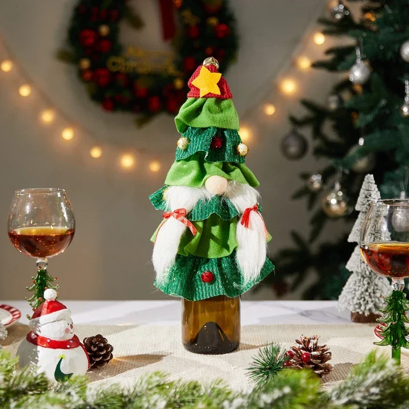 Christmas Decorations Wine Bottle Covers Festive Atmosphere Desktop Ornaments Elderly People Red Wine Champagne Scene Decoration