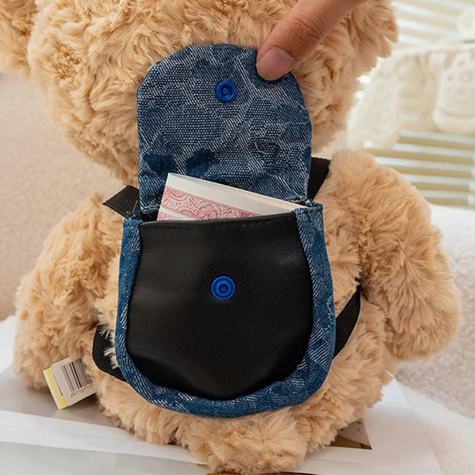 Oso de peluche con mochila, Animal relleno, juguete de peluche, peluche suave, alivio de la ansiedad, lindo muñeco de peluche, regalo para niños y adultos