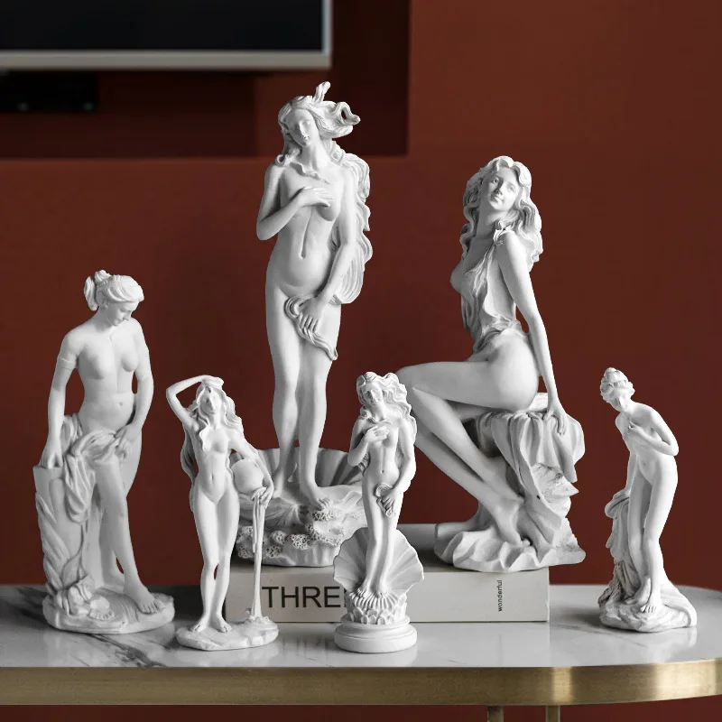

Venus Muse Statue Resin Nordic Home Entrance Ornament Art Room Sketch Resin Crafts Charming Decorative Sculptures