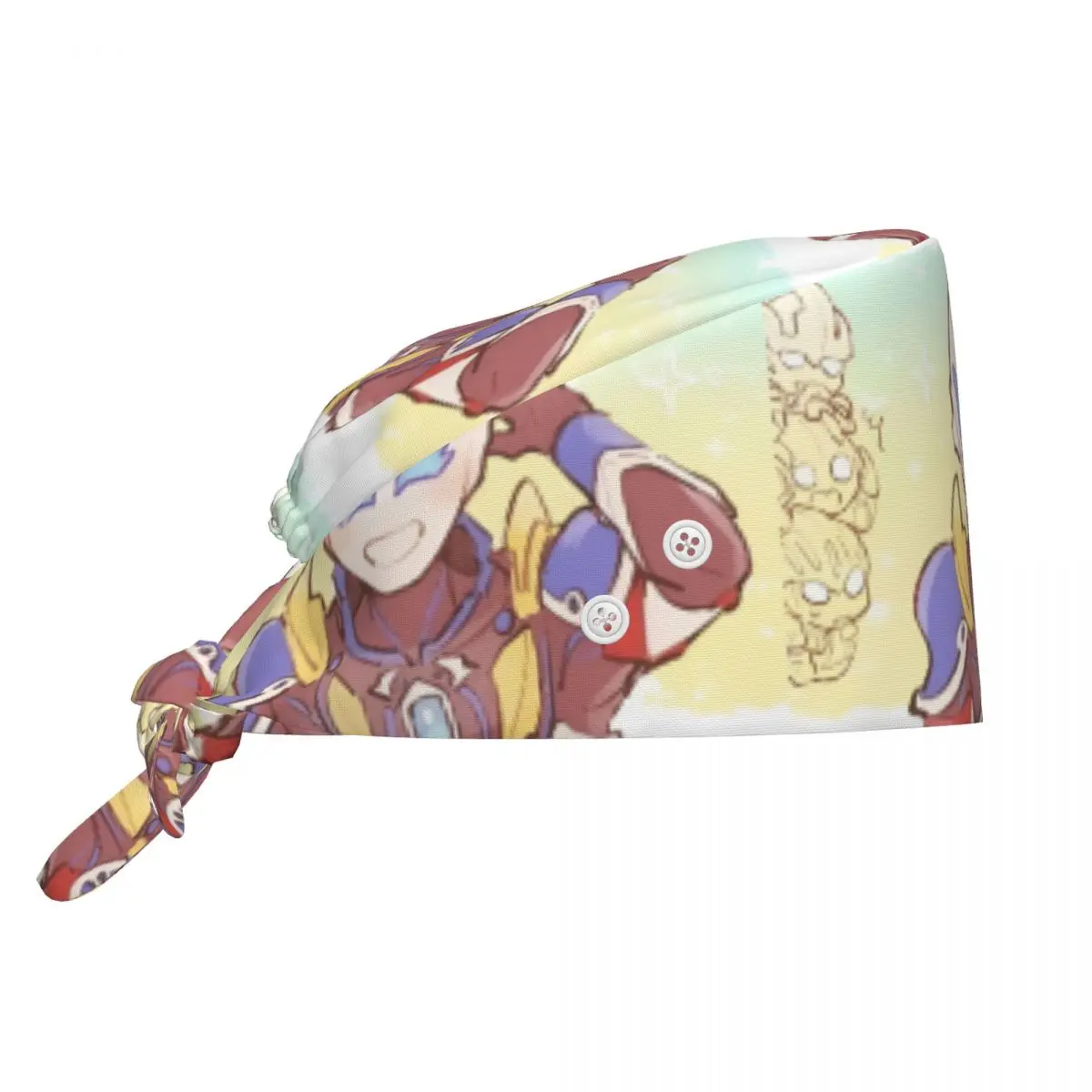 

Custom Adjustable Ultramanes Anime Working Hat Men Women Scrub Caps With Buttons Scrub Nursing Doctor Surgeon Cap for Dentist