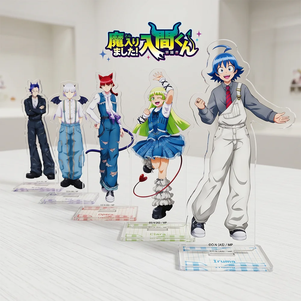 Anime Welcome to Demon School! Iruma-kun Denim Style Iruma Suzuki Alice 15CM Acrylic Stand keychain Figure Display Desk Decor
