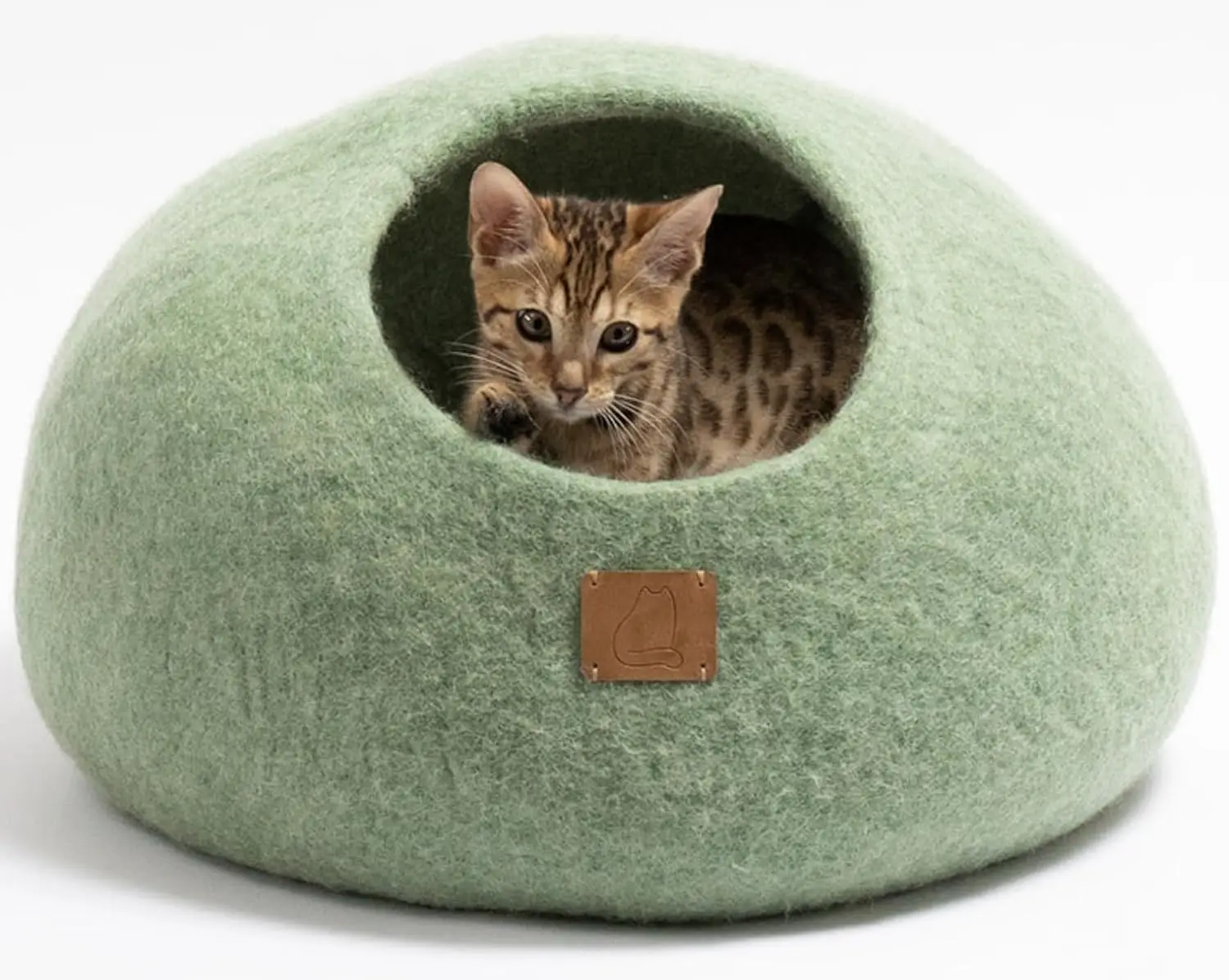 

Extra Thi Felted Wool Cat Cave Bed Your Pet Will Love - Cozy And Warm Hideaway For Sleeping & Relaxing - Large And Small Pets -