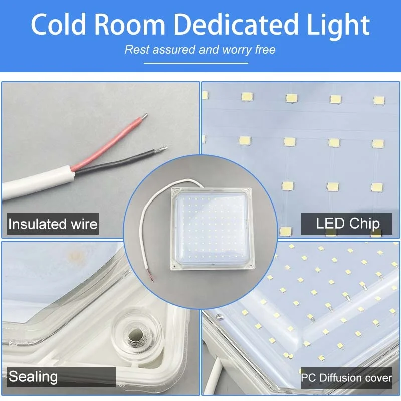 China Factory 20W 25W 30W Square LED Moisture Proof Waterproof LED Cold Storage Room Lamp Lighting Light