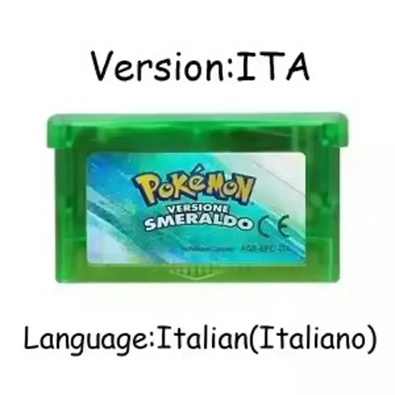 Pokemon-Serie Emerald FireRed Leafgreen Ruby Sapphire 5 Versionen GBA-Spiel in Box für 32-Bit-Videospielkonsole