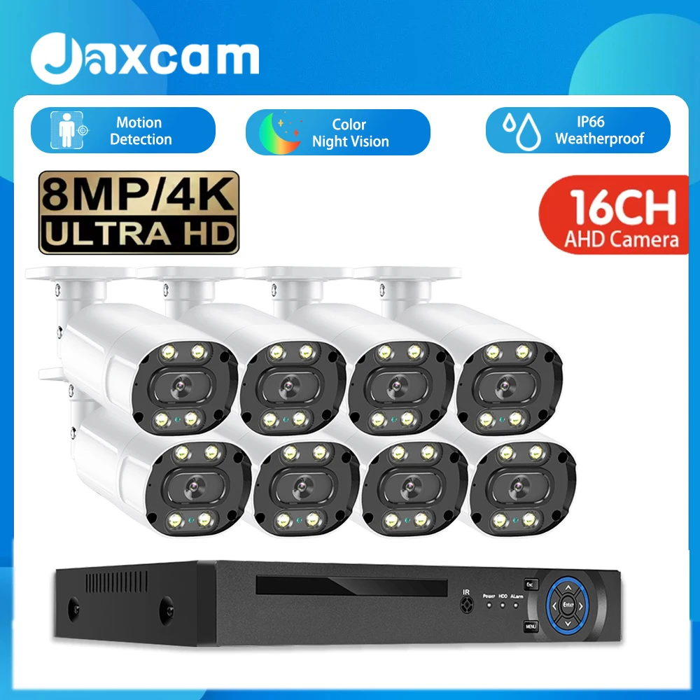 

8MP16/8 CH AHD DVR Face Detection Color Night Motion Detection Outdoor Security Camera System SetCCTV Video Surveillance Kit