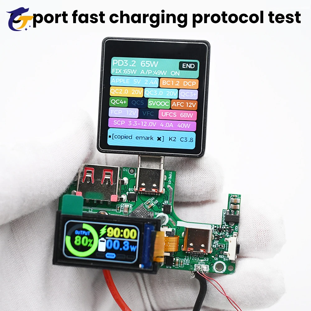 45W 2S 65W 3S Fast Charging Module with TFT Display PD QC Co