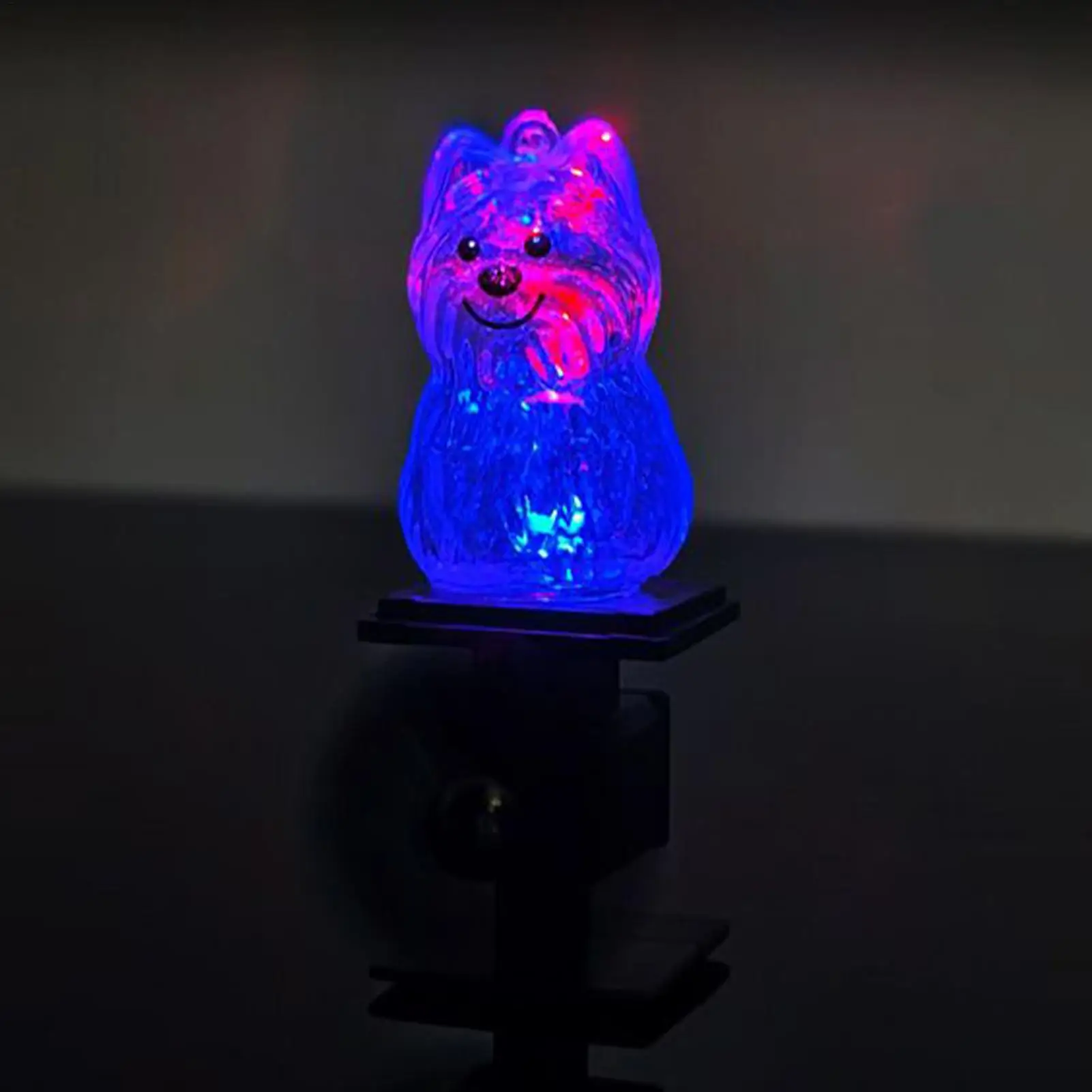 Dog Figurines Motorcycle Light Up Decor Wind Powered Animal Figurine For Motorcycle Handlebar Outdoor Cycling Night Riding