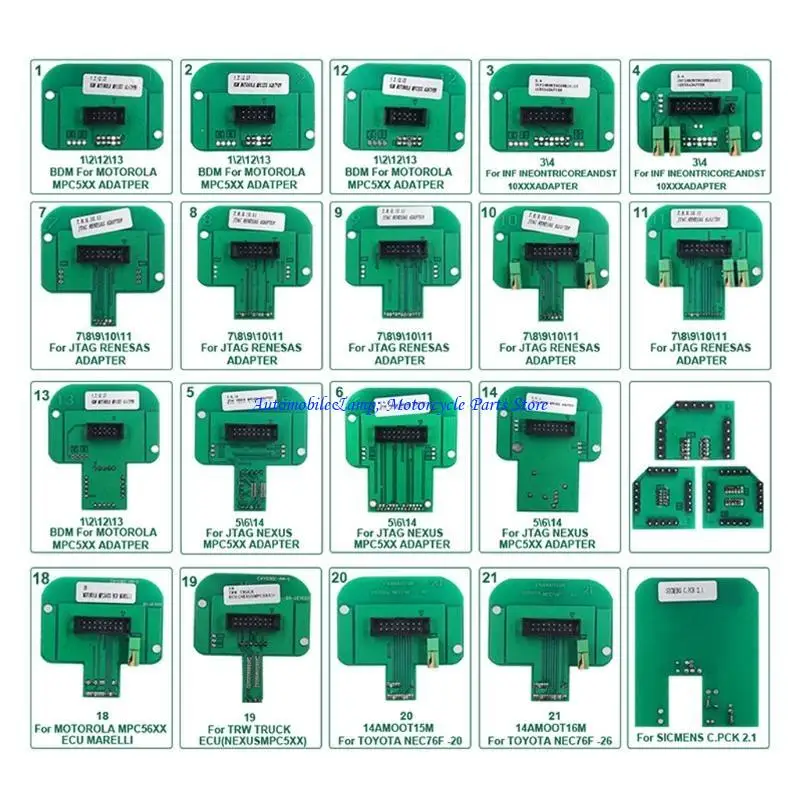 H7BD BDM 22 Pièces Adaptateurs Cadre Ajustement pour l'adaptateur d'outil réglage puce Kess KTAG EUC