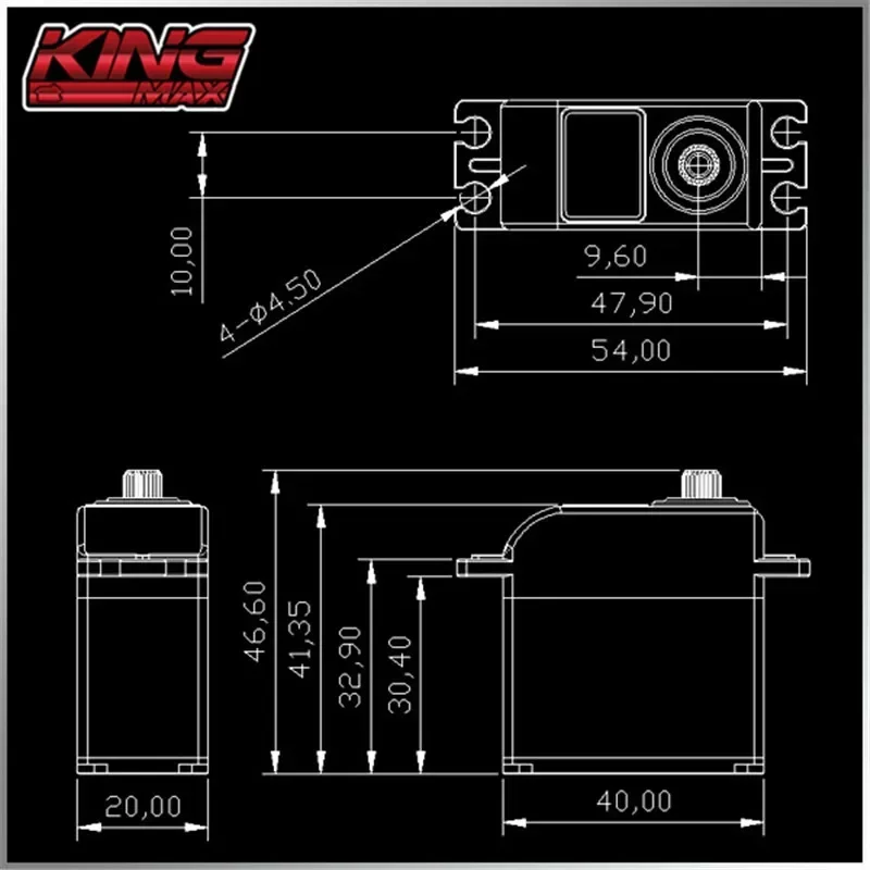 KINGMAX-DC motor duplo rolamentos de esferas, desempenho digital, padrão servo para escalada carro, alta qualidade, RGD02S, 1:8, 1:10, 30kg