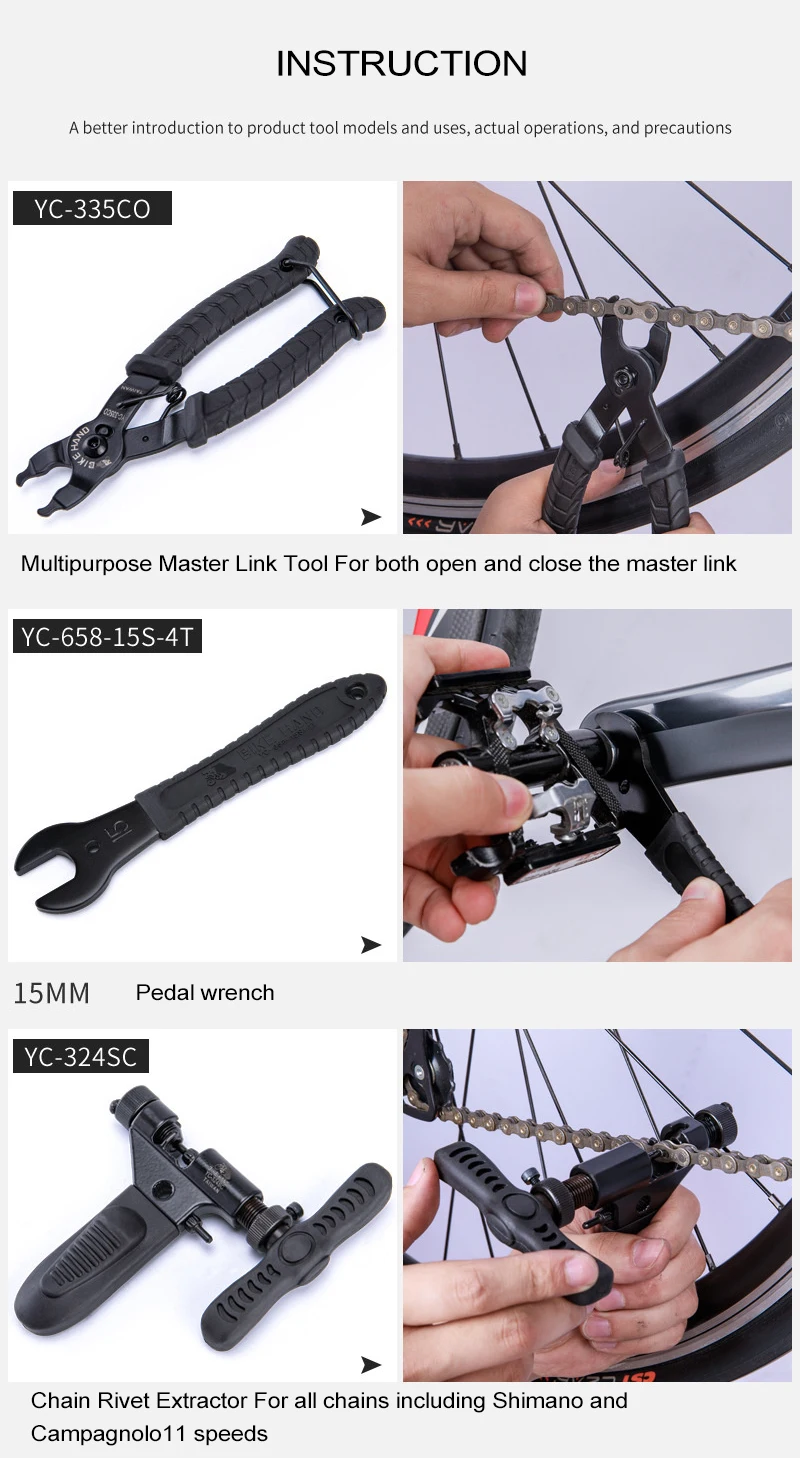 BIKEHAND набор инструментов YC-799 Bike Toolbox 20pc MTB Road Bike Repair Kit Bicycle Multifunction Repair Tool Bike Accessories