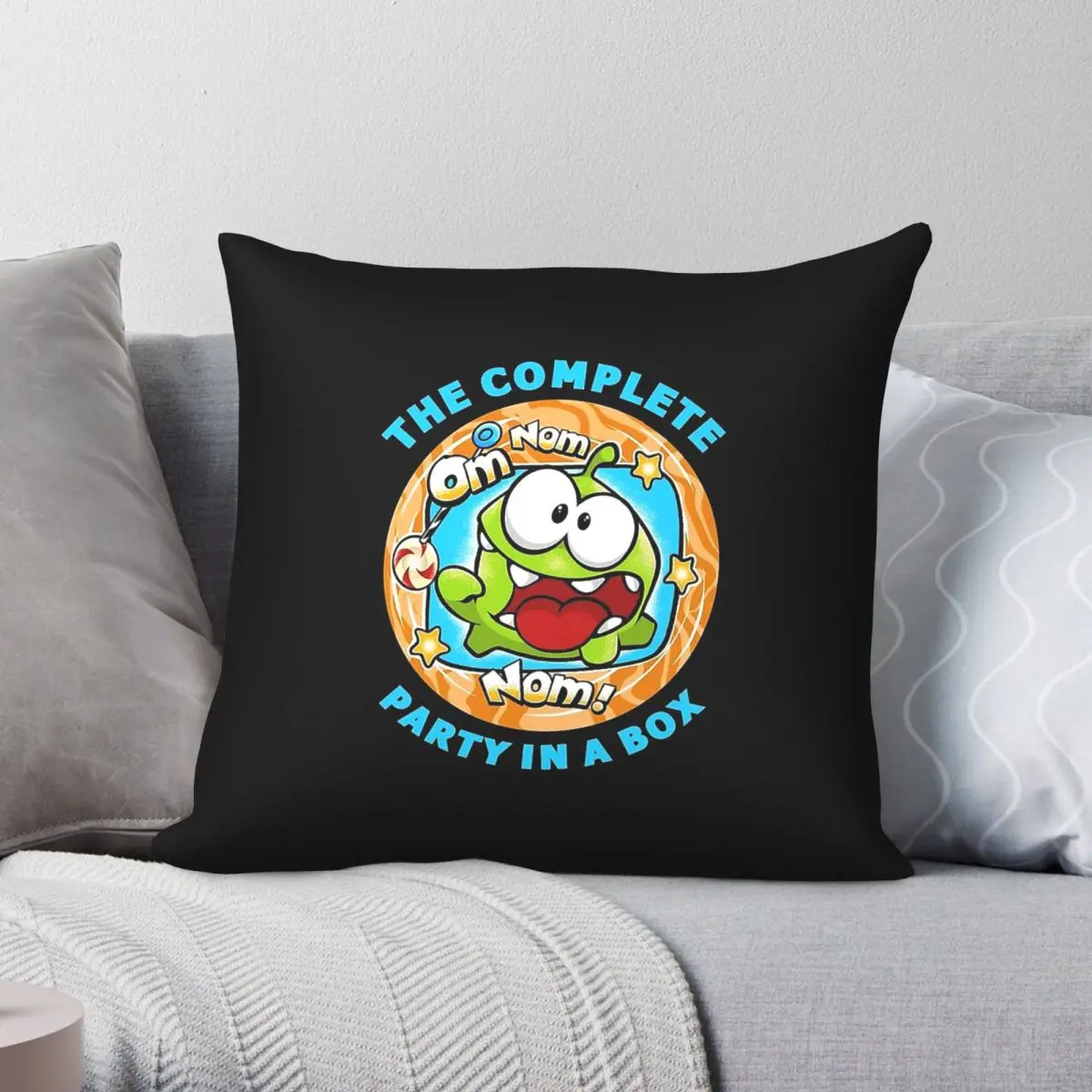 Cut The Rope Om Nom Pillowcase Polyester Linen Velvet Pattern Zip Decorative Pillow Case Bed Cushion Cover