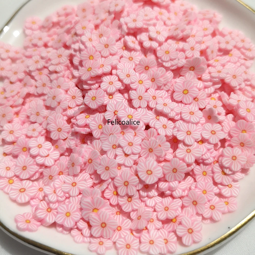 1000pcs 5/10mm Polymer Clay Lovely Cute Flower Clay Slices Filler Sprinkles For DIY Craft Slime Filling Nails Art Accessories