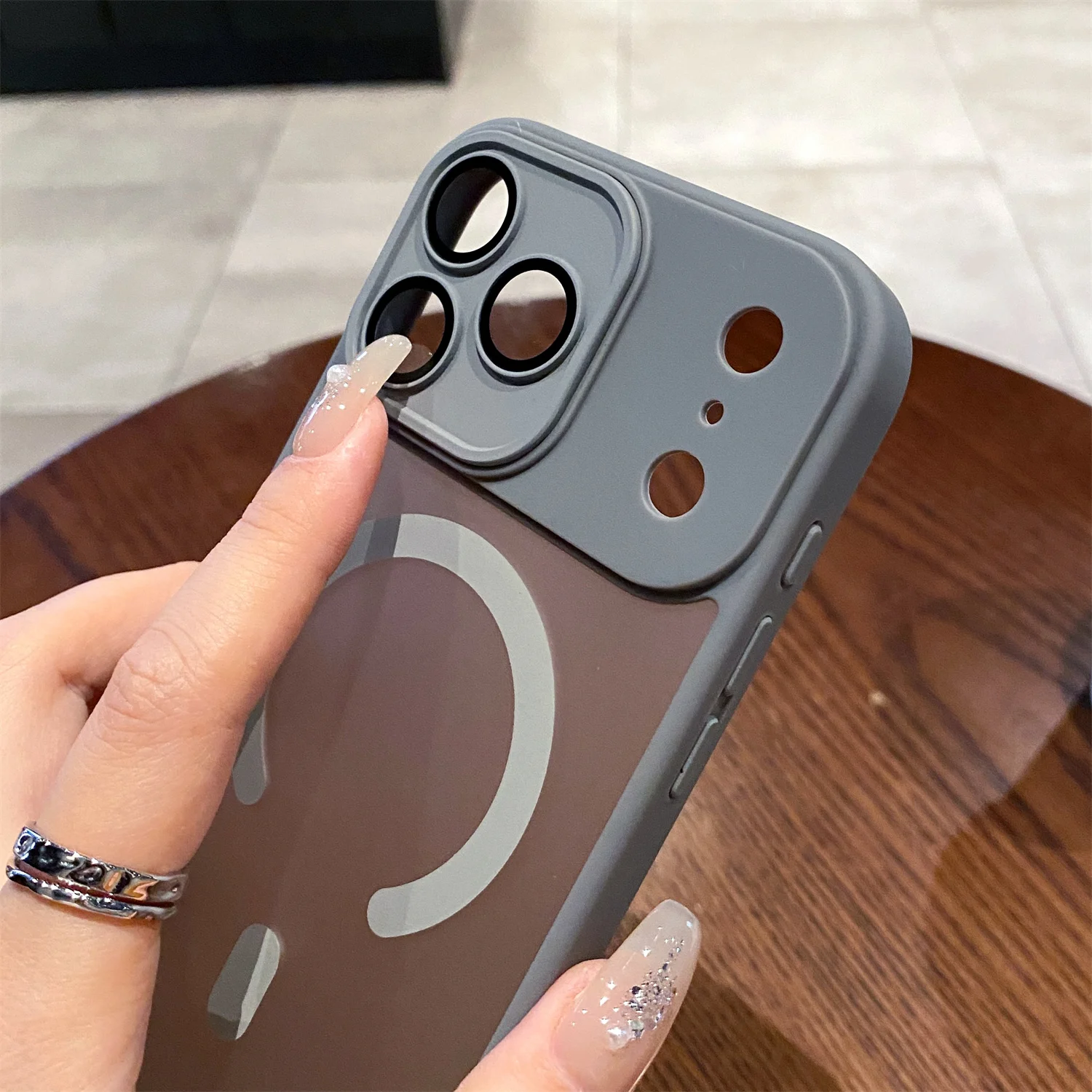 Luxury Matte Magsafe Magnetic With Lens film Phone Case For iPhone 17 17Air 17 Pro 17ProMax Hard PC Bumper Cover - náhled 4