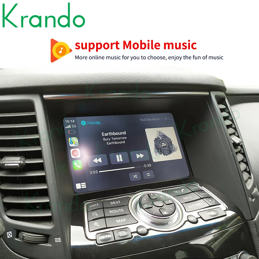 Krando Wireless Apple CarPlay Android Auto Interface Box For Infiniti M37 M25 M35 M56 Q70 G25 G37 Q40 QX50 EX25 EX37 QX60 G35