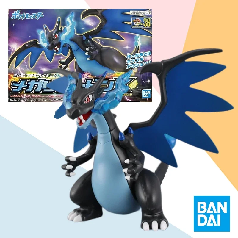 bandai-original-box-pokemon-poke-pla-mega-charizard-aninm-full-action-assembly-figure-model-toy-gifts-for-kid-birthday-present