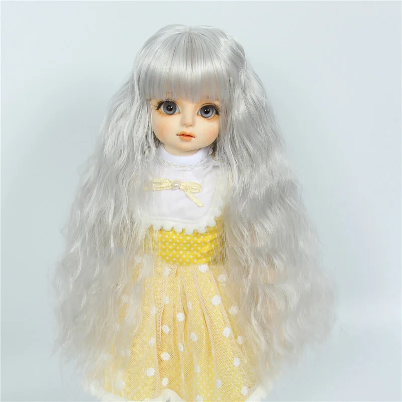 BJD doll wig suitable for 1/3 size bjd girl wig  soft silk medium split instant noodle curl wig doll accessories (five color）