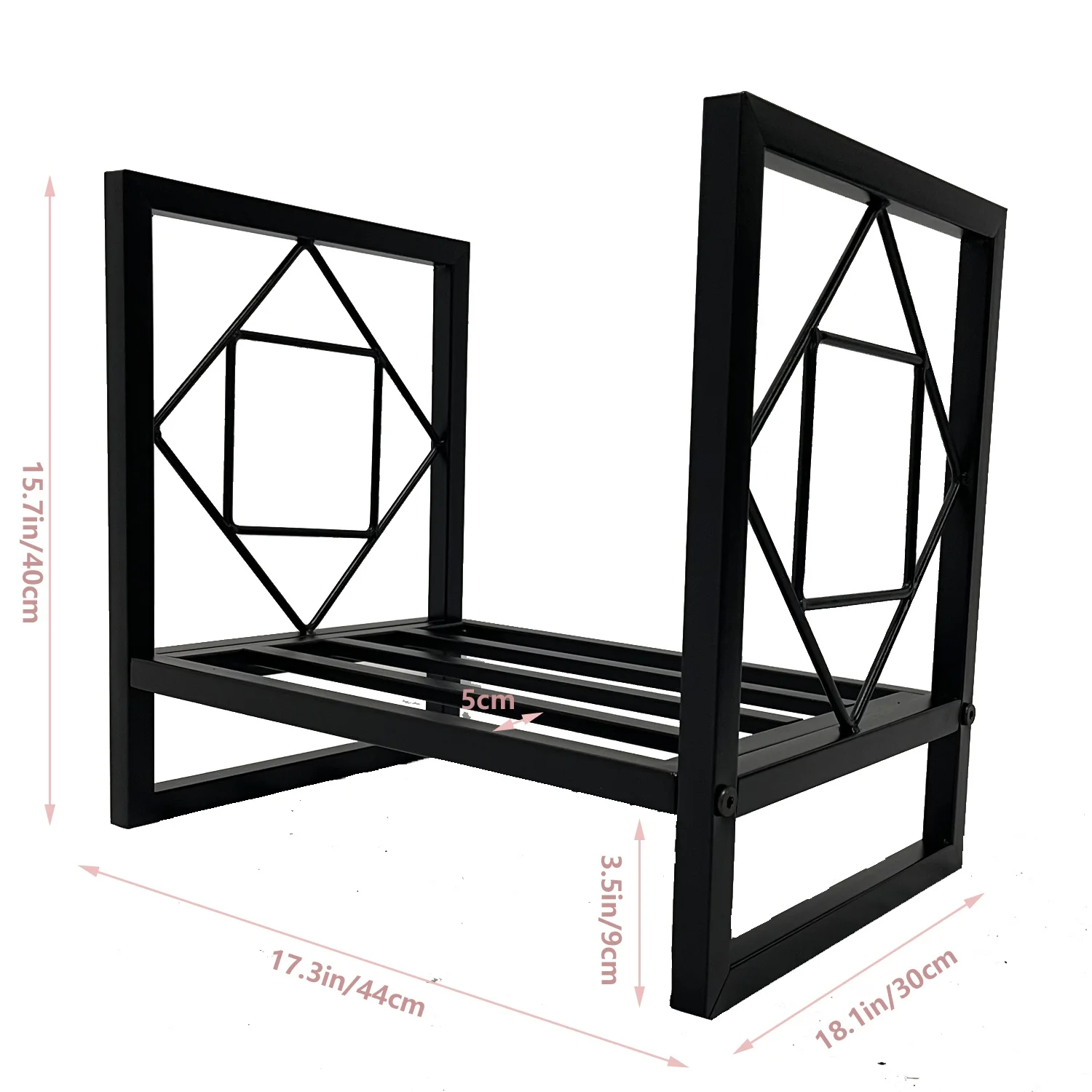 Firewood Rack, Metal Fireplace Log Holder, Indoor Outdoor Wood Storage Stacking Shelf Stand, Stacker Stand, Firewood Stand