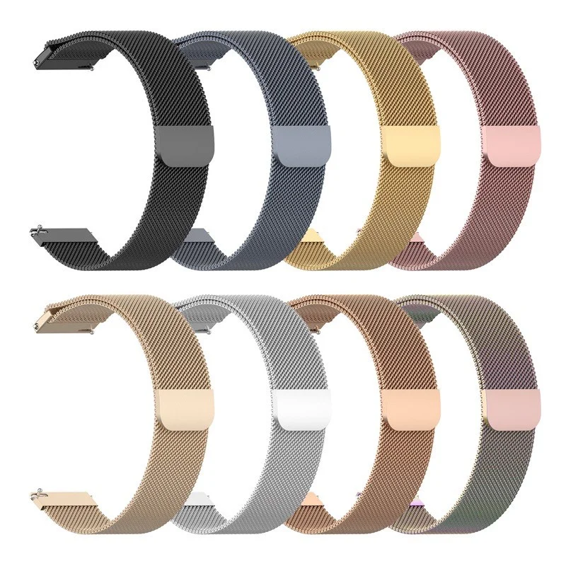 20mm/22mm Milanese band For Amazfit GTS/2/2e/3/4/GTS2 Mini/GTR 42mm/47mm/GTR2/3/4/Pro stratos Metal Bracelet Amazfit bip strap