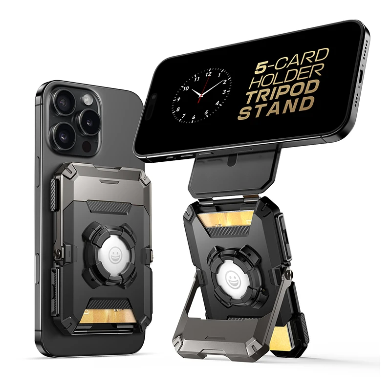 �y�Z�[�����zFor MagSafe Wallet with AirTag Holder SUPCASE Magnetic Airtag Wallet for Men Phone Stand Card Holder Tripod for iPhone 16/15/14