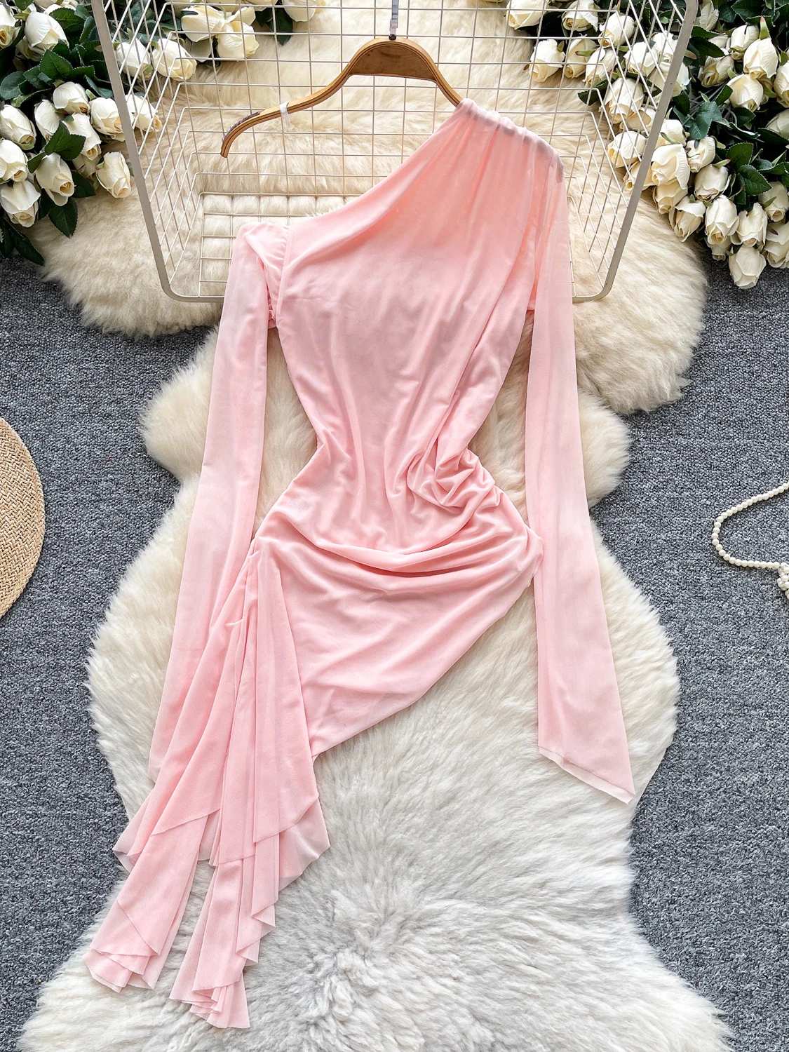 Oulder Bared Long Sve T-shirt femme avec Sa Me Pure Desire Sle trajet taille haute jupe trapèze saison d'été