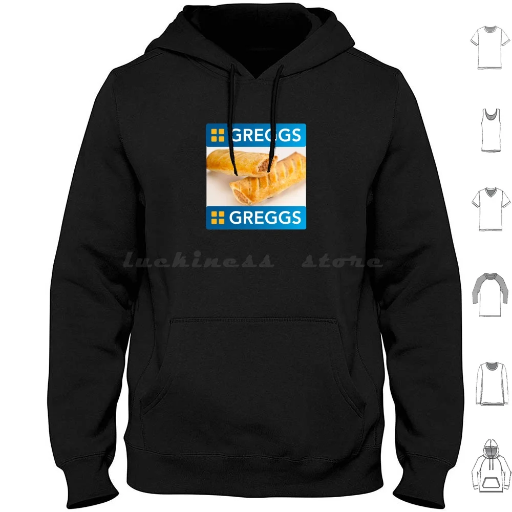 Greggs Pasty Hoodie Cotton Long Sleeve Greggs Greggs Pasty Greggs Bakery British Uk United Kingdom Food Tasty Top