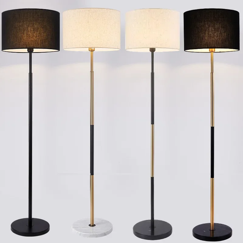 

Modern Fabric Lampshade Led Floor Lamps Living Room Sofa Remote Control Dimmable Standing Lamp Bedroom Bedside Lights