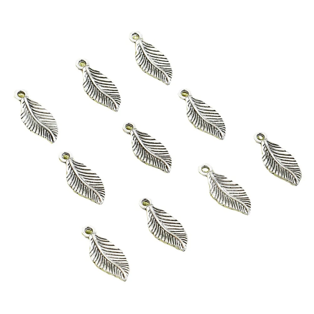 Collezione di accessori per gioielli in lega di foglie di gioielli, ciondolo in argento, puro accessorio per foglie artigianali
