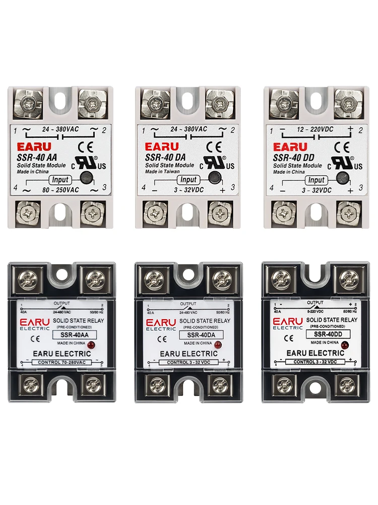 SSR-25DA SSR-40DA SSR-40AA SSR-40DD SSR 10A 25A 40A 60A 80A 100A DD DA AA Moduł przekaźnika półprzewodnikowego do regulacji temperatury PID — zdjęcie 2