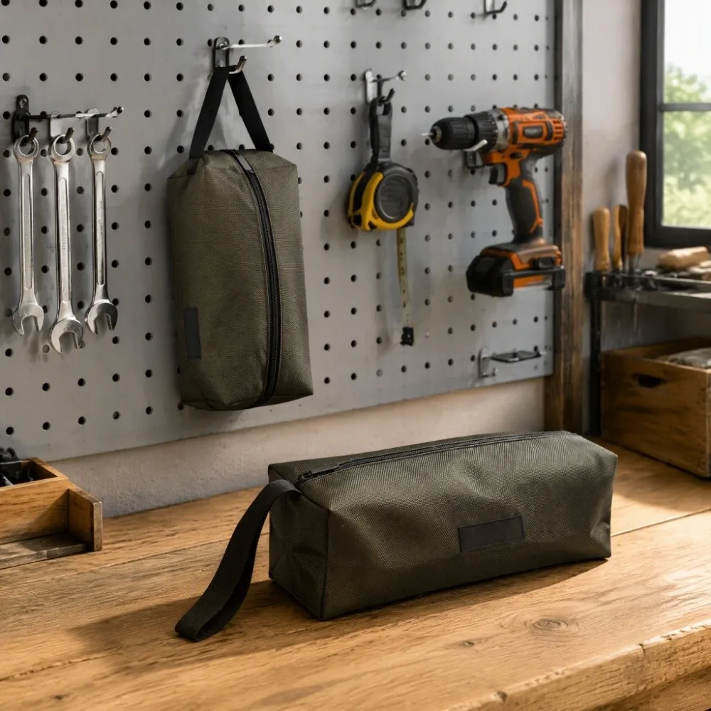 2pcs 1680D Oxford Cloth Tool Bag Waterproof Canvas Zipper Tool Pouch 12 Inch Multi-Purpose Storage Tote Bag For Screwdrivers